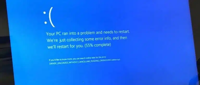 Blue screen